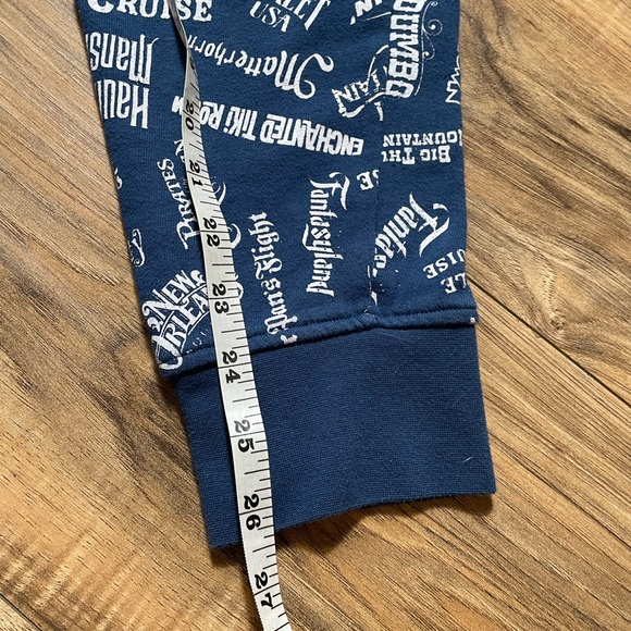 Disney blue and white jogger sweats with all of disneys ride names on it size xs - Picture 3 of 6
